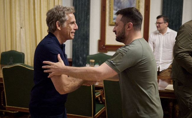 "You're My Hero": Hollywood's Ben Stiller To Ukraine's Zelensky In Kyiv