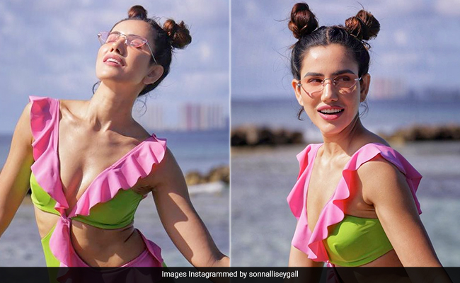 Why Go To The Candy Store When Sonnalli Seygall's Colourblock Swimsuit Has The Same Effect