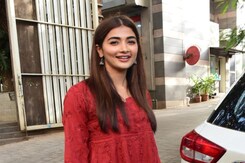 Pooja Hegde Looks Cute In Red And Black Outfit Pooja Hegde Looks Cute In Red And Black Outfit