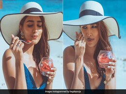 FYI, Pooja Hegde Is "Mentally Having Sorbet On The Beach" In A Blue Crochet Swimsuit FYI, Pooja Hegde Is "Mentally Having Sorbet On The Beach" In A Blue Crochet Swimsuit