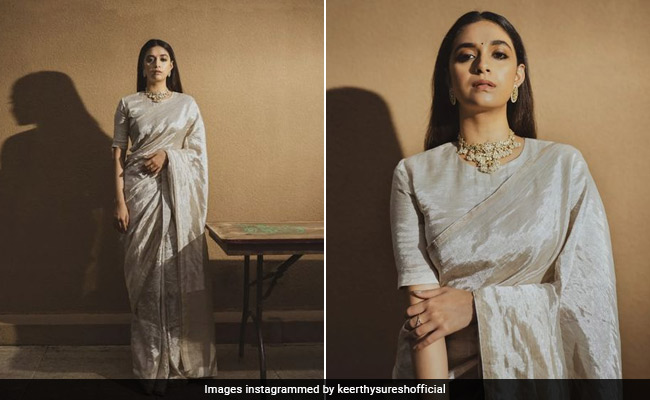 Keerthy Suresh's Ivory Saree Is Every Minimal Glam Summer Wedding's Dress Code