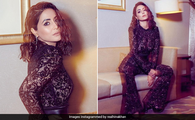 Hina Khan Jumpstarts The Weekend On A Dramatic Note In A Sheer Black Jumpsuit