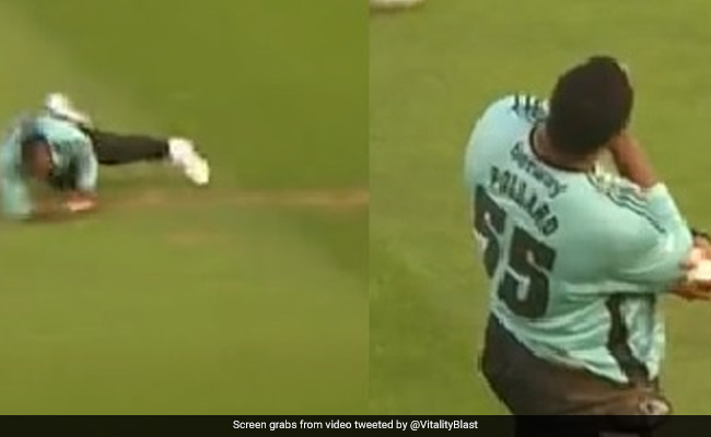 पलक झपकते ही हवा में उड़े Kieron Pollard, हैरतअंगेज कैच लेकर मनायाा ऐसा जश्न, आलोचकों को लगेगी मिर्ची- Video