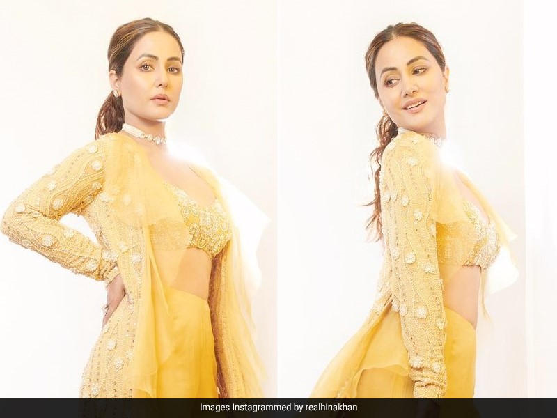 Hina Khan Shines Brighter Than the Sun In A Gorgeous Yellow Sharara Set