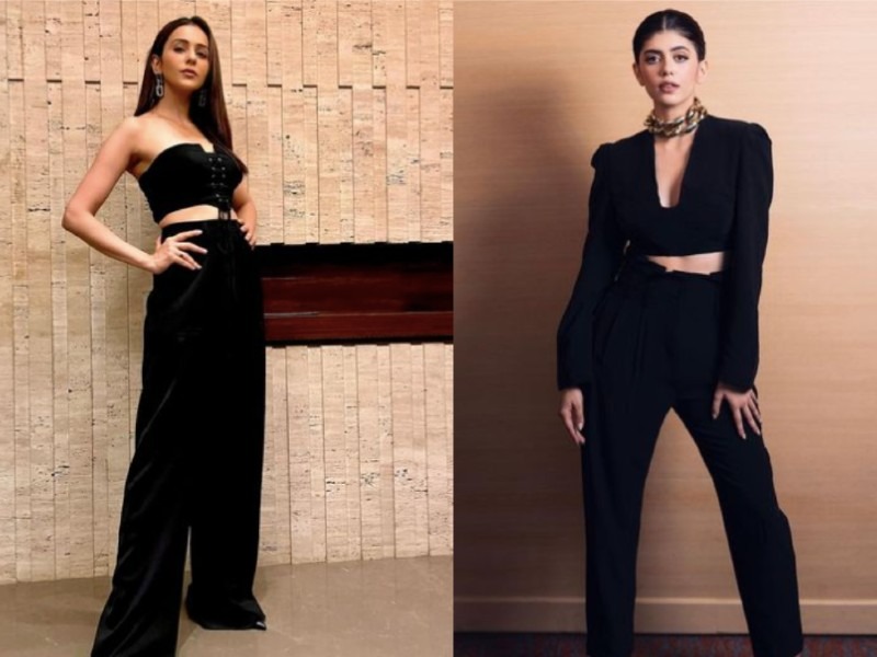 Rakul Preet Singh And Sanjana Sanghi Create Magic In Glamorous Black Dresses
