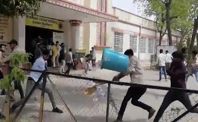 On Camera, Dozens Of Students Brawl With Sticks At Jaipur College