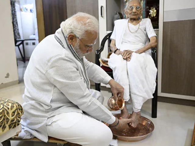 "Maa...This Isn't A Mere Word": PM Modi Visits Mother On Her Birthday