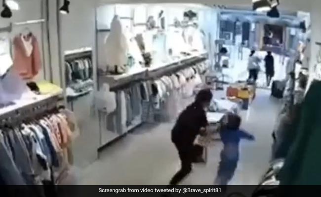 Video: Woman, Child Caught In China Earthquake, Chaos On Streets