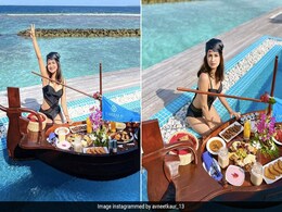 Breakfast In The Pool In Maldives Called For Avneet Kaur In A Stylish Black Cutout Swimsuit Breakfast In The Pool In Maldives Called For Avneet Kaur In A Stylish Black Cutout Swimsuit