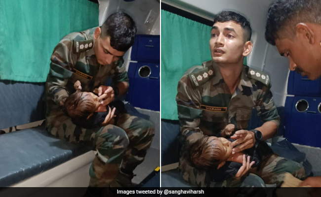 Viral Photo: Armyman Takes Care Of Rescued Toddler, Internet Says "Salute"