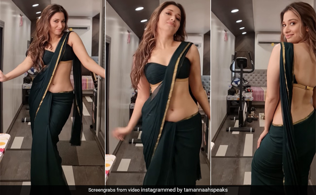 Tamannaah Bhatia Aims A Crossbow Right Into Our Hearts In Her Super Slinky Green <i>Saree</i>