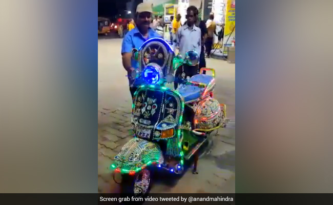"Only In India": Anand Mahindra Shares Video Of Dazzling Musical Scooter