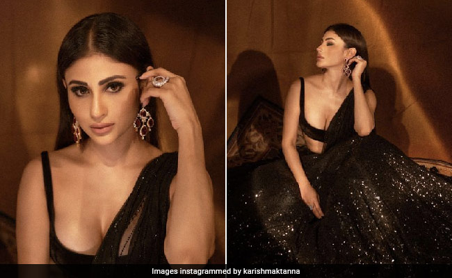 None Can Compare To How Ravishing Mouni Roy Looks In A Shimmering Black Sequin <i>Lehenga</i>