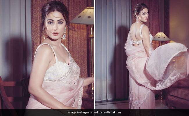 Hina Khan's Ethereal Pastel Saree Is Perfect For Every Summer Wedding