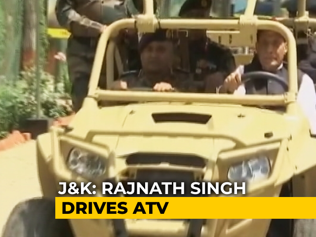 Watch: Rajnath Singh Drives An All-Terrain Vehicle In Kashmir
