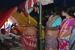Assam Flood Victim Take Shelter Besides Rail Tracks, Highway Assam Flood Victim Take Shelter Besides Rail Tracks, Highway