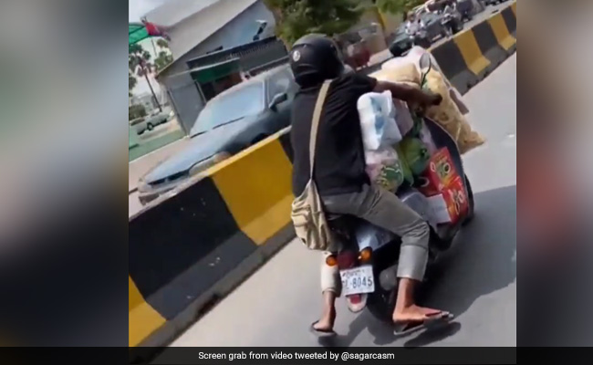 Watch: Man Rides Overloaded Scooter, Telangana Police Share Advice
