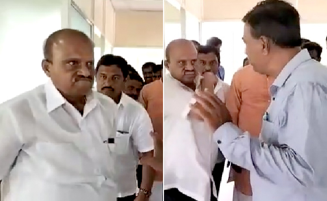 Karnataka Leader Caught On Camera Slapping College Principal