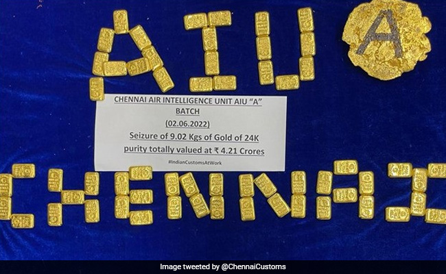 60 Gold Bars Worth Rs 4.21 Crore Seized From Aircraft Toilet In Chennai