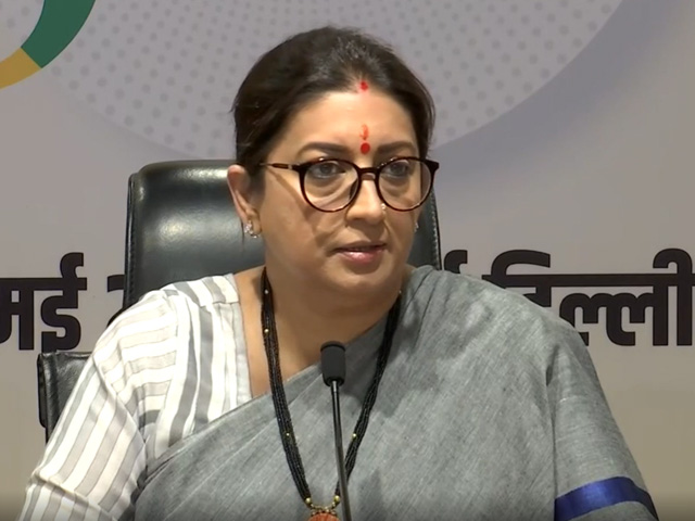 Smriti Irani Hits Out At Arvind Kejriwal For Supporting Arrested Delhi Minister