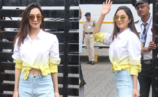 Kiara Advani's Breezy Airport Style Gets Full Points For Her Matching Ombre Jeans And Shirt