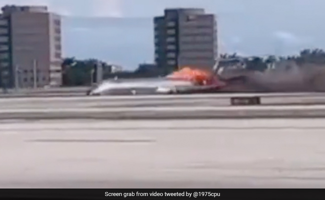 Video Shows Plane In Flames, Nose Crumpled, Passengers Flee