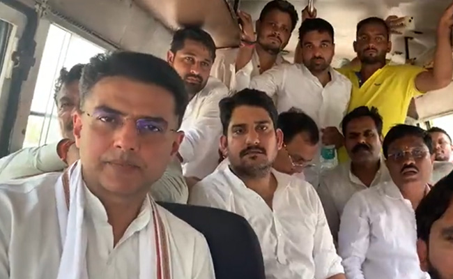 Sachin Pilot Detained Outside Congress Office Amid Rahul Gandhi Protests