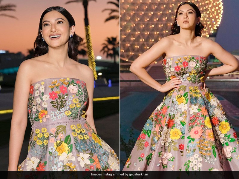 Gauahar Khan Gives Fairytale Vibes In A Colourful Floral Gown