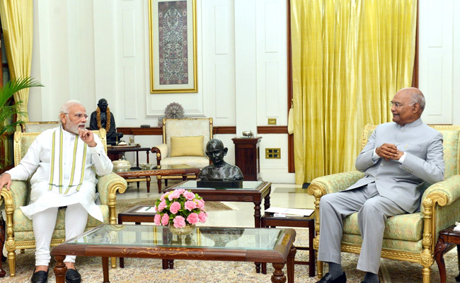 PM Modi Calls On President Ram Nath Kovind As Tenure Nears End