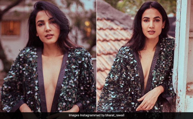 Sonal Chauhan's Shimmery Wrap Dress Is The Subtle Dose Of Sparkle That The Monsoon Needs