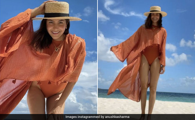 Anushka Sharma In Her Stylish Tangerine Swimsuit Is Our Favourite Sunshine Girl