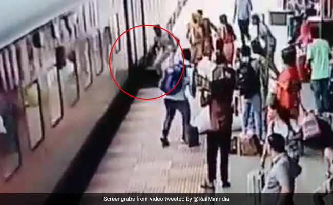 Viral Video: Railway Cop Saves Life Of Woman Who Tried Boarding A Moving Train