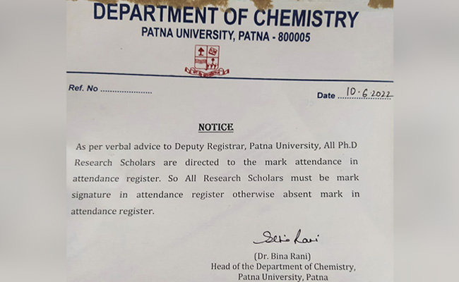 Patna University's Attendance Circular Punctuated With Grammar Howlers