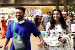 Gauahar Khan And Zaid Darbar Walk Hand-In-Hand At Airport Gauahar Khan And Zaid Darbar Walk Hand-In-Hand At Airport