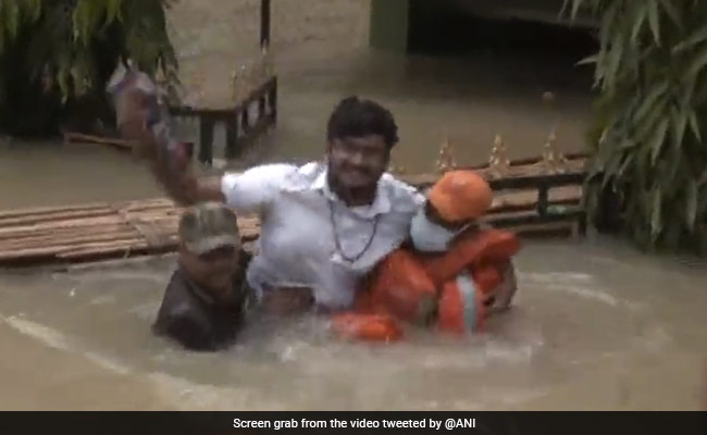 Watch: Assam Man Wades Through Waist-Deep Water To Greet Chief Minister