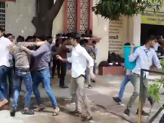On Camera, Dozens Of Students Brawl With Sticks At Jaipur College