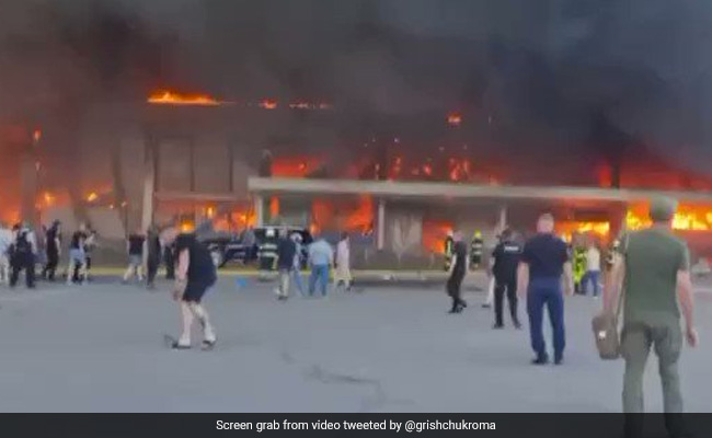 Video: Fire At Ukraine Mall After Russian Missile Hit, At Least 16 Killed