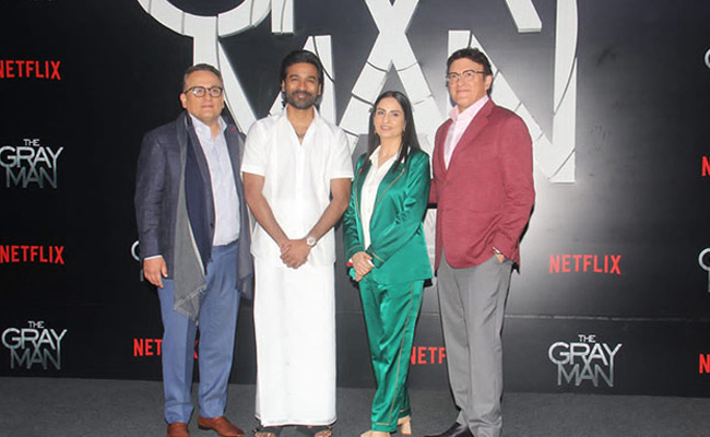 <i>The Gray Man</i> Mumbai Premiere: Dhanush And Russo Brothers Arrive In Style
