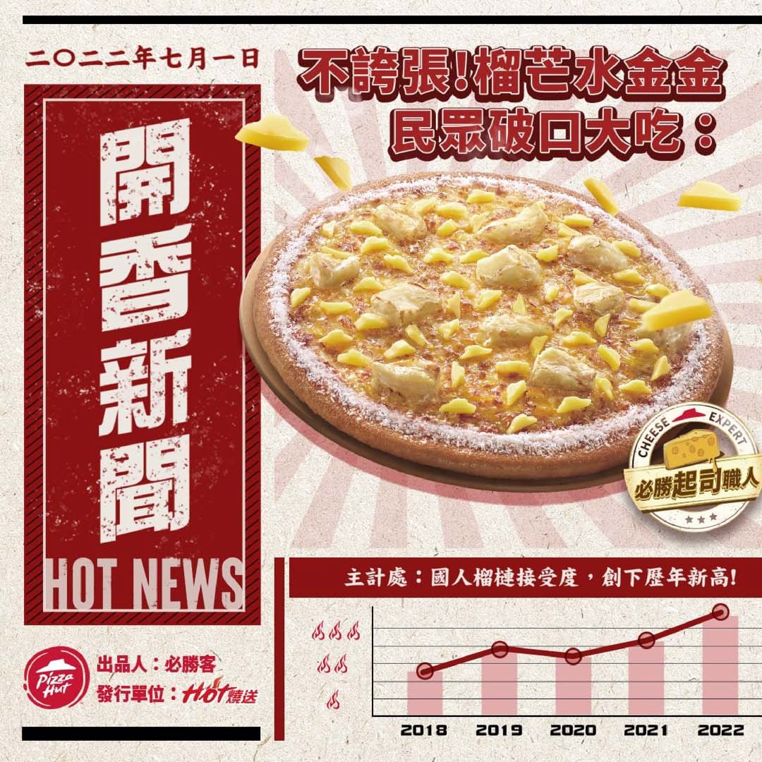 Wait, What: Pizza Hut Taiwan Introduces Durian, Mango Toppings On Pizza