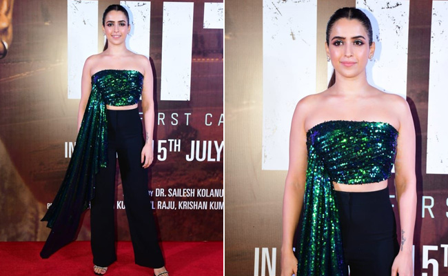 Sanya Malhotra Is A Shimmering Delight Of A Fashionista In A Strapless Top And Black Trousers