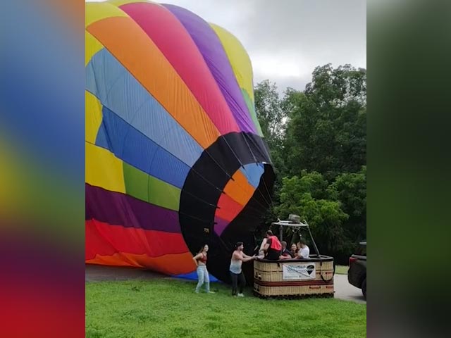 Hot Air Balloon Unexpectedly Lands at House