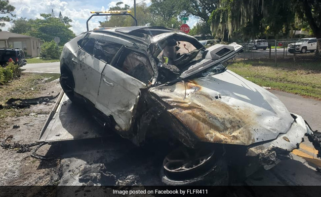 Lamborghini Goes Airborne After Being Hit By Another SUV, Catches Fire As It Lands