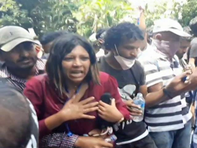 Video: NDTV Crew Tear-Gassed Amid Massive Street Protests In Colombo