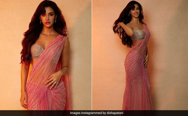 Disha Patani Is Our Source Of Sparkle On A Gloomy Day In A Pink Sequinned <i>Saree</i>