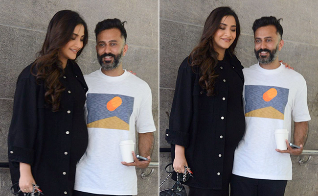Sonam Kapoor Showcases Her Baby Bump In An All-Black Ensemble With A Chanel Purse And Prada Loafers