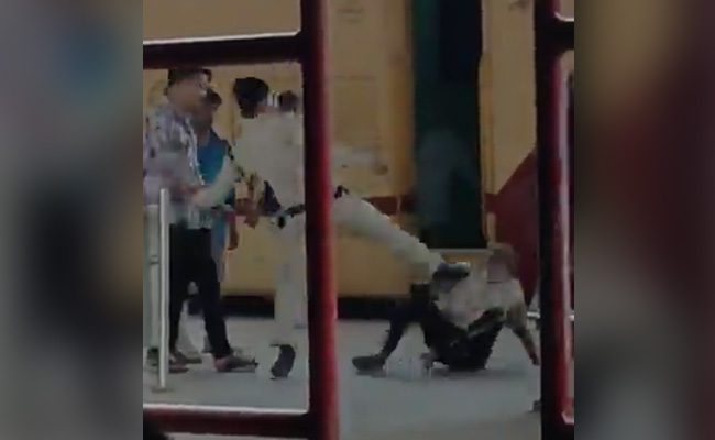 Shocking Video: Cop Dangles Elderly Man From Madhya Pradesh Rail Platform