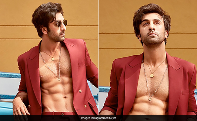 With His Washboard Abs On Display, Ranbir Kapoor Proves That Shirts Are Totally Overrated In A Burgundy Suit