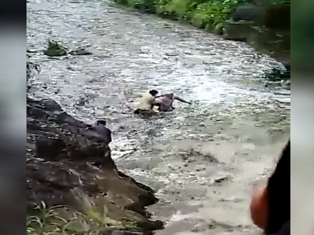 Video: 2 Cops Brave Strong Currents To Rescue Man In Maharashtra