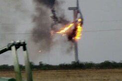 Watch: Wind Turbine In US Catches Fire After Lightning Strike Watch: Wind Turbine In US Catches Fire After Lightning Strike