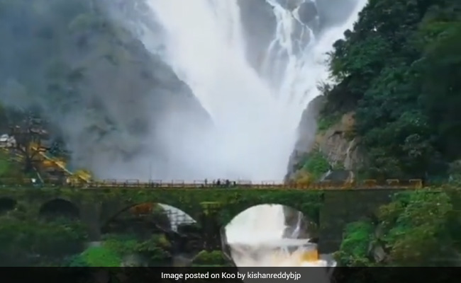 "Heaven Meets Earth": Minister Shares Stunning Video Of Dudhsagar Waterfalls
